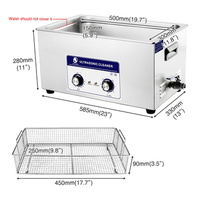 Panier plus propre ultrasonique de table de chronométreur/Heater Adjustable With solides solubles de SUS304 360W 22L